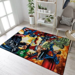 Justice League Vs Avenger Superheros Movies Area Rug Living Room And Bed Room Rug R2326