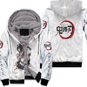 Kimetsu No Yaiba Anime Hashira And Demon Slayers Corps White Unisex Fleece Hoodie