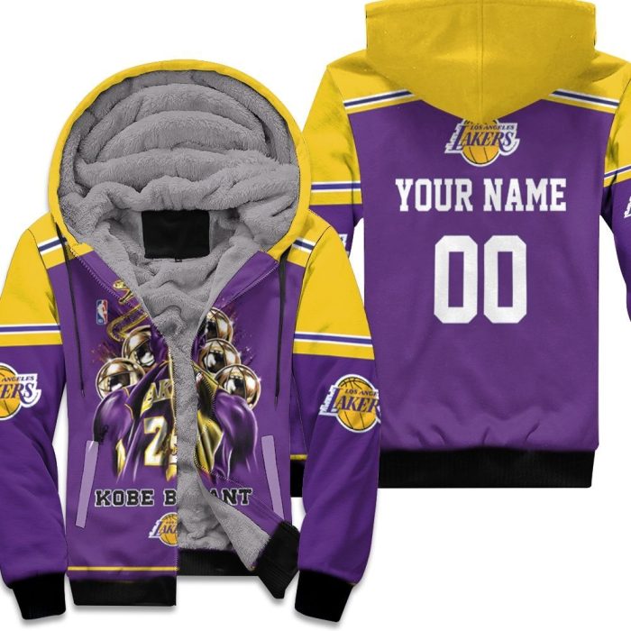 Kobe Bryant Black Mamba Snake Los Angeles Lakers Personalized Unisex Fleece Hoodie