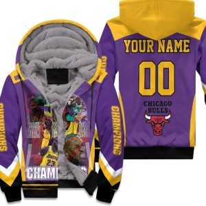 Kobe Bryant Michael J Lebron James Los Angeles Lakers Chicago Bulls Champions 3D Personalized Unisex Fleece Hoodie