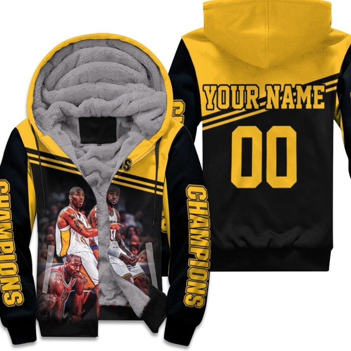 Kobe Bryant Michael Jordan Lebron James Sit Together Legends 3D Personalized Unisex Fleece Hoodie