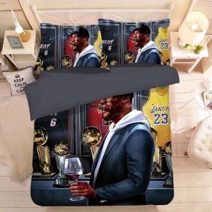 LeBron James Basketball #9 Duvet Cover Pillowcase Bedding Set Home Decor