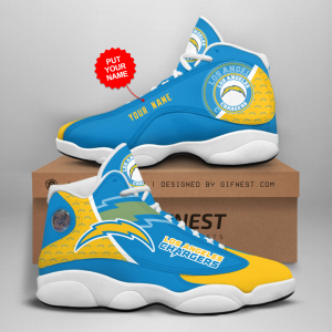 Los Angeles Chargers Men's Jordan 13 Custom Name Personalized Shoes JD130732