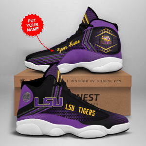 Lsu Tigers Men'S Jordan 13 Custom Name Personalized Shoes