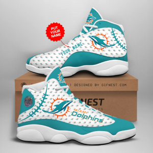 Miami Dolphins 02 Jordan 13 Personalized Shoes Miami Dolphins 02 Customized Name Sneaker