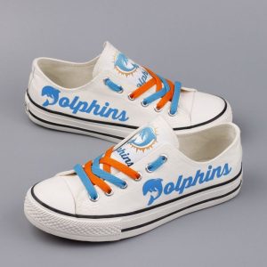 Miami Dolphins NFL Football 3 Gift For Fans Low Top Custom Canvas Shoes