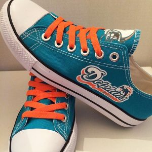 Miami Dolphins NFL Football 6 Gift For Fans Low Top Custom Canvas Shoes