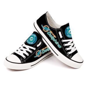 Miami Dolphins NFL Football 7 Gift For Fans Low Top Custom Canvas Shoes