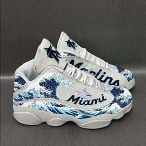 Miami Marlins Baseball Team Air Jordan 13 Custom Sneakers JD130247