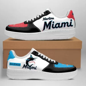 Miami Marlins Nike Air Force Shoes Unique Football Custom Sneakers AF1033