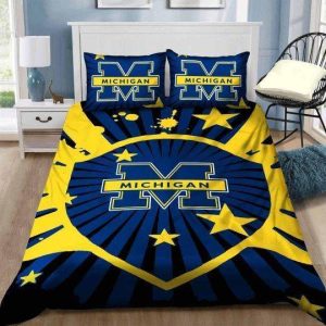 Michigan Wolverines Bedding Set Sleepy - 1 Duvet Cover & 2 Pillow Cases BS0974