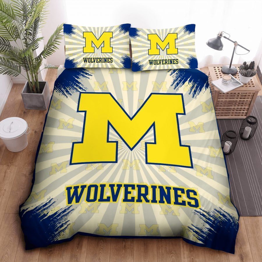 Michigan-Wolverines-Duvet-Cover-Pillowcase-Bedding-Set Michigan Wolverines Duvet Cover Pillowcase Bedding Set