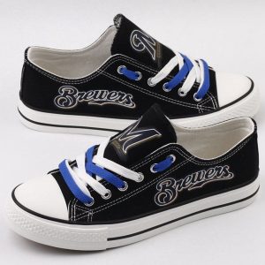 Milwaukee Brewers MLB Baseball 3 Gift For Fans Low Top Custom Canvas Shoes