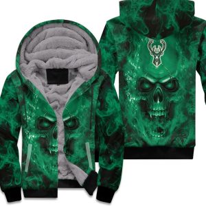 Milwaukee Bucks Nba Fans Skull Unisex Fleece Hoodie