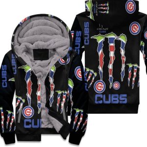 Monster Energy Logo For Lovers Chicago Cubs Unisex Fleece Hoodie