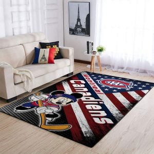 Montreal Canadiens NHL Team Logo Mickey Us Style Nice Gift Home Decor Rectangle Area Rug R1152