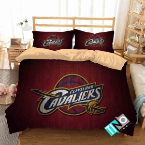 NBA Cleveland Cavaliers Basketball 3D Logo Bedding Set- 1 Duvet Cover & 2 Pillow Cases BS3655