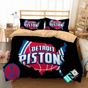NBA Detroit Pistons 3 Logo 3D Duvet Cover Bedding Sets N BS0401
