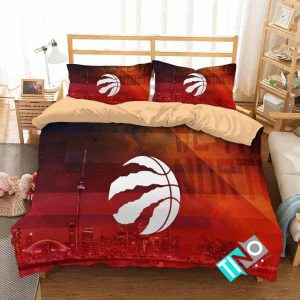 NBA Toronto Raptors 3D Logo Basketball Bedding Set- 1 Duvet Cover & 2 Pillow Cases BS1603