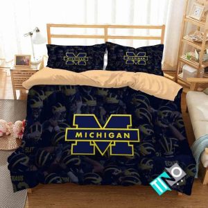 NCAA Michigan Wolverines 1 Logo N 3D Duvet Cover Bedding Sets BS1595
