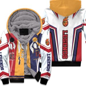 Nba Legend Michael Jordan Kobe Bryant Lebron James Three-Point Play Unisex Fleece Hoodie