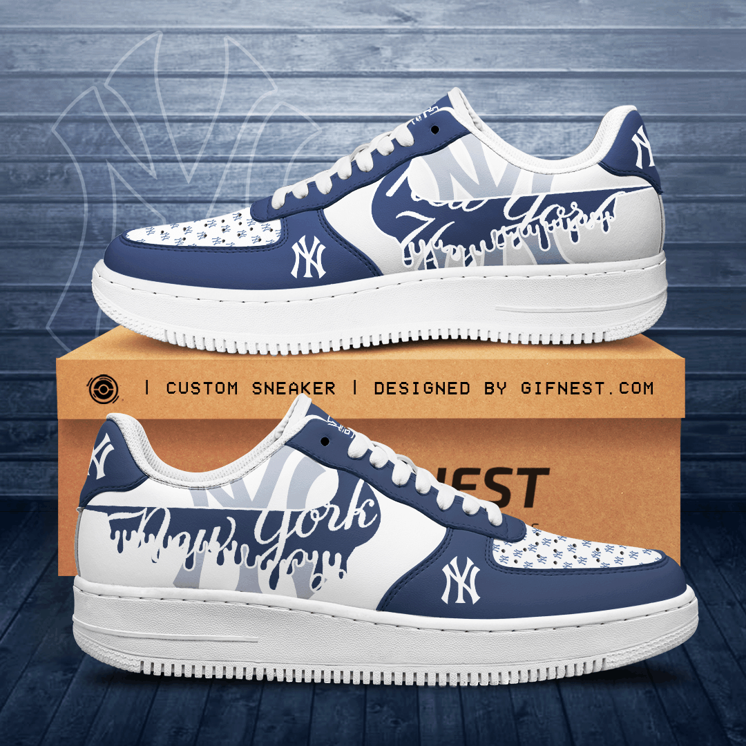 New-York-Yankees-Air-Force-Sneaker-Custom-For-Fan New York Yankees Air Force Sneaker Custom For Fan