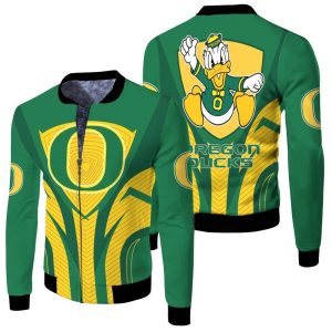 Oregon Ducks Mascot Ncaa 3D Fleece Bomber Jacket FBJ0334