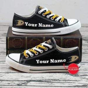 Personalized Anaheim Ducks NHL Hockey Gift For Fans Low Top Custom Canvas Shoes LT1105