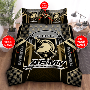 Personalized Army Black Knights Duvet Cover Pillowcase Bedding Set BS2968