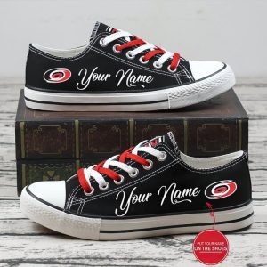 Personalized Carolina Hurricanes NHL Hockey Gift For Fans Low Top Custom Canvas Shoes LT1029