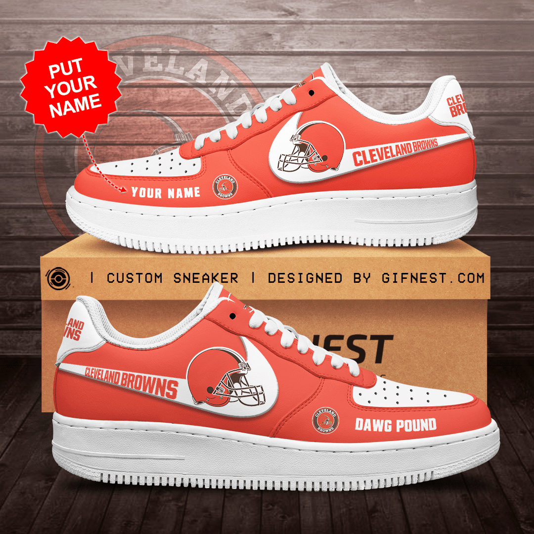 Personalized-Cleveland-Browns-Air-Force-Sneaker-Custom-For-Fan Personalized Cleveland Browns Air Force Sneaker Custom For Fan