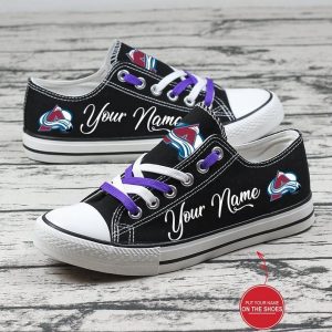 Personalized Colorado Avalanche NHL Hockey Gift For Fans Low Top Custom Canvas Shoes LT0434