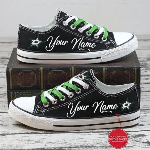 Personalized Dallas Stars NHL Hockey Gift For Fans Low Top Custom Canvas Shoes LT0714