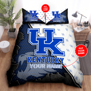 Personalized Kentucky Wildcats Duvet Cover Pillowcase Bedding Set BS3917