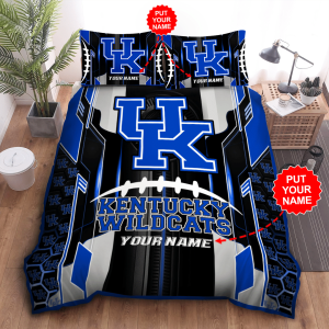 Personalized Kentucky Wildcats Duvet Cover Pillowcase Bedding Set BS3918