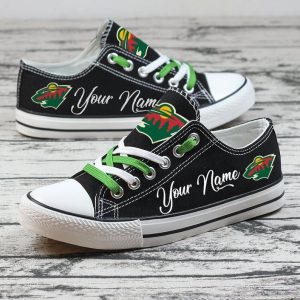 Personalized Minnesota Wild NHL Hockey Gift For Fans Low Top Custom Canvas Shoes LT0791