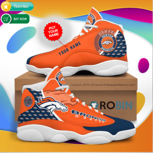 Personalized Name Denver Broncos Jordan 13 Sneakers - Custom JD13 Shoes JD130702