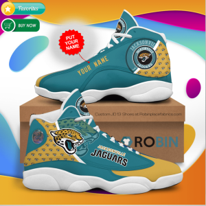 Personalized Name Jacksonville Jaguars Jordan 13 Sneakers - Custom JD13 Shoes JD130209