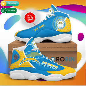 Personalized Name Los Angeles Chargers Jordan 13 Sneakers - Custom JD13 Shoes JD130516