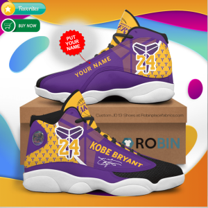 Personalized Name Los Angeles Lakers Kobe Bryant Jordan 13 Sneakers - Custom JD13 Shoes