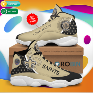 Personalized Name New Orleans Saints Jordan 13 Sneakers - Custom JD13 Shoes JD130787