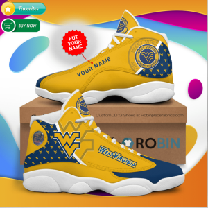 Personalized Name West Virginia Mountaineers Jordan 13 Sneakers - Custom JD13 Shoes JD130612
