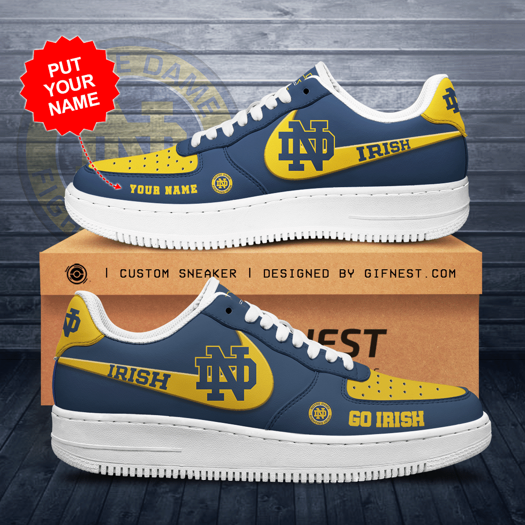 Personalized-Notre-Dame-Fighting-Irish-Air-Force-Sneaker-Custom-For-Fan Personalized Notre Dame Fighting Irish Air Force Sneaker Custom For Fan