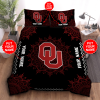 Personalized Oklahoma Sooners Duvet Cover Pillowcase Bedding Set