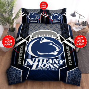 Personalized Penn State Nittany Lions Duvet Cover Pillowcase Bedding Set BS3919
