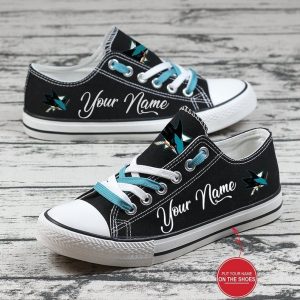 Personalized San Jose Sharks NHL Hockey Gift For Fans Low Top Custom Canvas Shoes LT0408