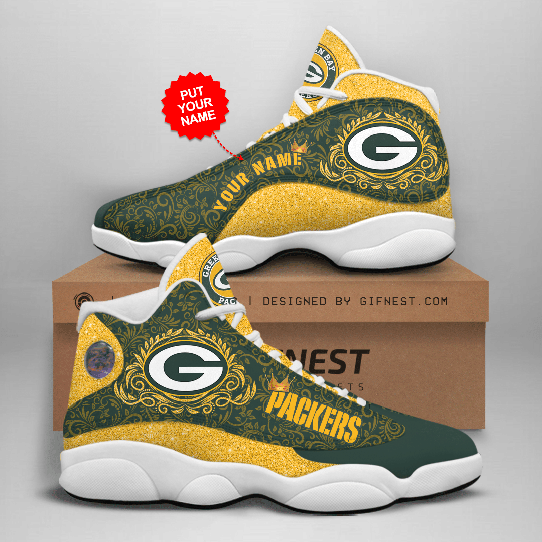 Personalized-Shoes-02-Green-Bay-Packer-Jordan-13-Customized-Name Personalized Shoes 02 Green Bay Packer Jordan 13 Customized Name