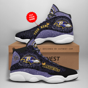 Personalized Shoes Baltimore Ravens Jordan 13 Customized Name JD130406