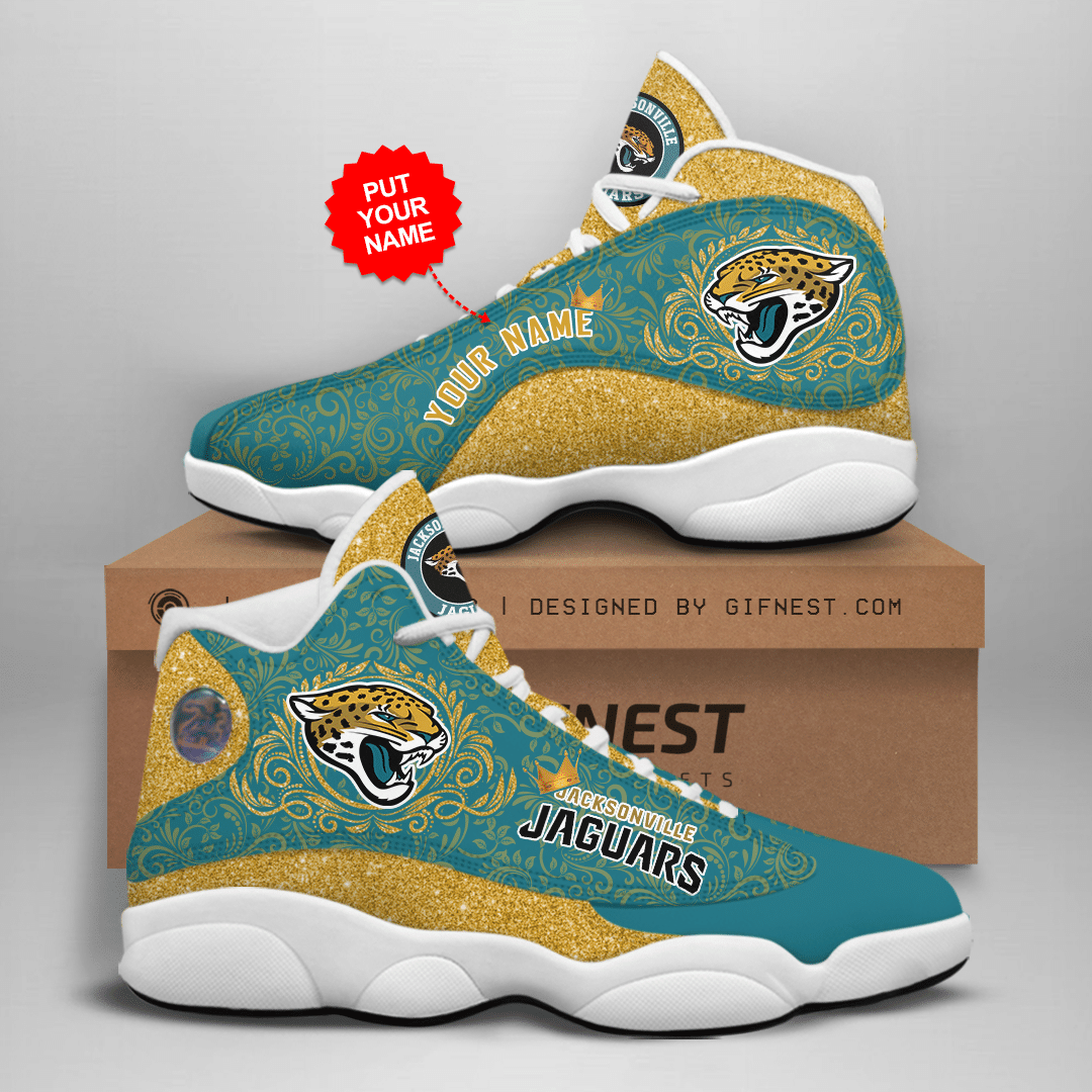 Personalized-Shoes-Jacksonville-Jaguars-Jordan-13-Customized-Name Personalized Shoes Jacksonville Jaguars Jordan 13 Customized Name