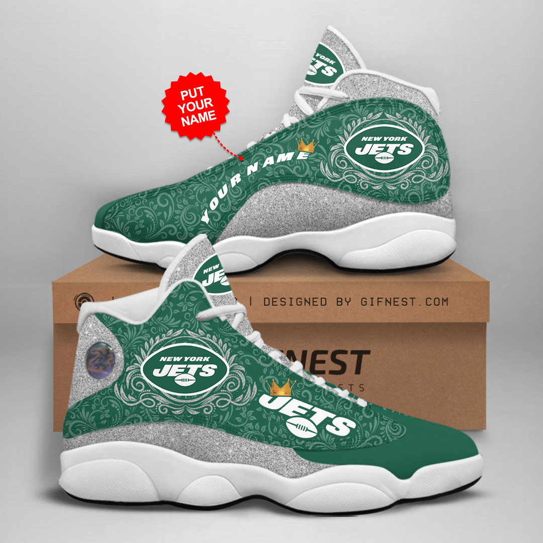 Personalized-Shoes-New-York-Jets-Jordan-13-Customized-Name Personalized Shoes New York Jets Jordan 13 Customized Name